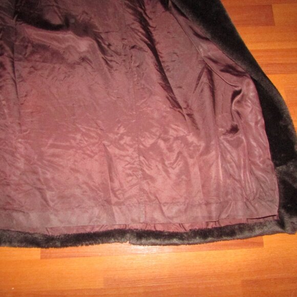 Vintage Beechers Brook Dark Brown Faux Fur Coat - Large - Picture 12 of 13